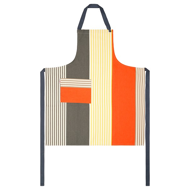 Adjustable organic cotton apron Elaia havane