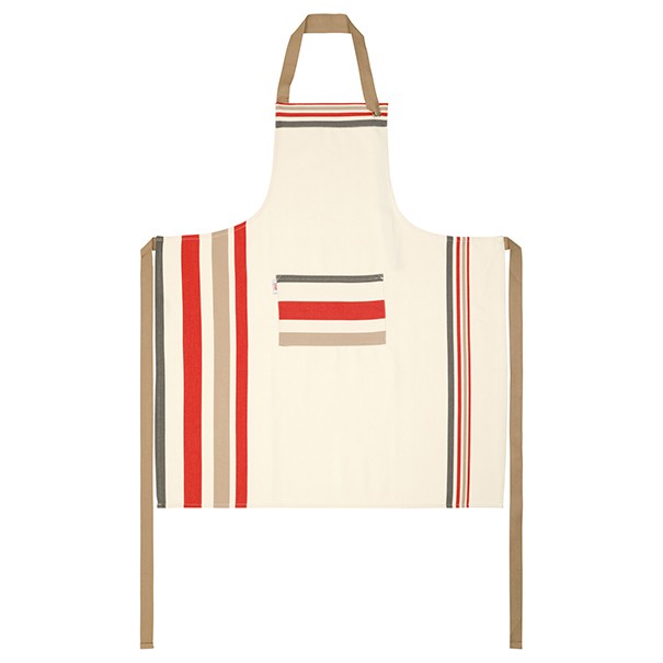 Adjustable organic cotton apron Mante Havane/Rouille